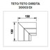 PERFIL EMBUTIR PARA FITA LED TECNO NO FRAME JUNÇÃO TETO/TETO DIREITA 130X130MM | USINA 30003/DI