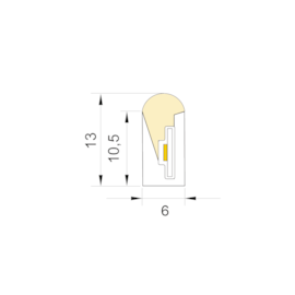 PERFIL FLEXÍVEL LED SOB MEDIDA COMPLETO EXTERNO 9,6W 12V ALUMÍNIO | MISTERLED SLED9164 EX07