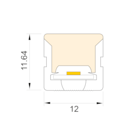 PERFIL FLEXÍVEL LED SOB MEDIDA COMPLETO EXTERNO PRATA 10W 12V | MISTERLED SLED9165 EX12