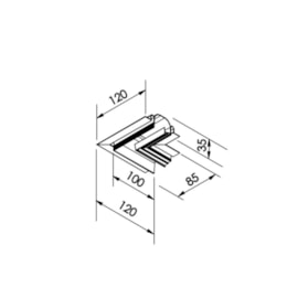 PERFIL LINEAR DE EMBUTIR LINE UP LATERAL ESQUERDA 120X120X35MM | NEWLINE PELS000E PERFIL LINEAR DE EMBUTIR LINE UP LATERAL ESQUERDA 120X120X35MM | NEWLINE PELS000E