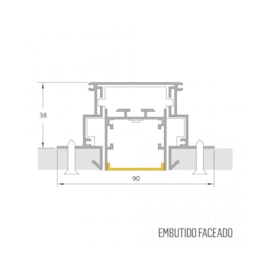 PERFIL SEMI EMBUTIDO LED SOB MEDIDA LINEAR 18W/M 12V ALUMÍNIO | MISTERLED SLED9018SE K35 18W