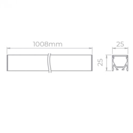 PERFIL SOBREPOR LED ARCHI 11,5W 2700K 570LM 24VCC 1M - BRANCO | STELLA STH20961BR/27