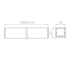 PERFIL SOBREPOR LED ARCHI 37W 2700K 520LM 24V 1M | STELLA STH20973PTO/27