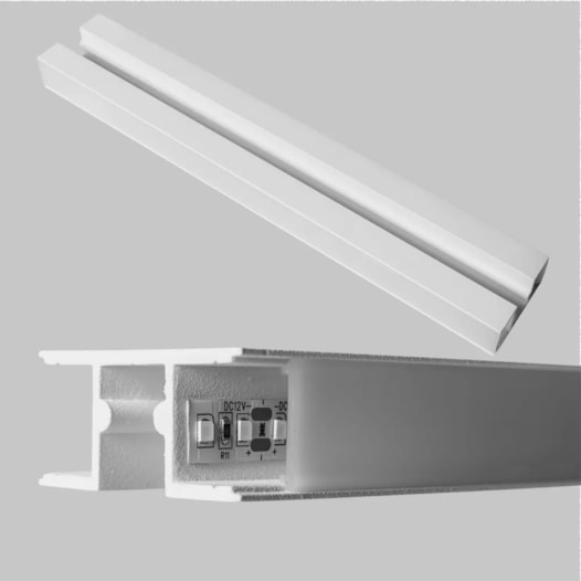 PERFIL SOBREPOR PARA DUPLA FITA LED DOUBLE 10CM 50X1000X24MM | USINA 30650/100