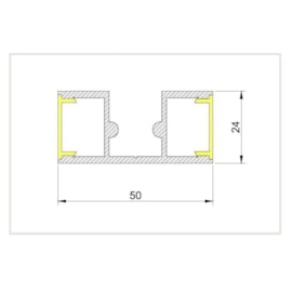 PERFIL SOBREPOR PARA DUPLA FITA LED DOUBLE 300CM 50X3000X24MM | USINA 30650/300 PERFIL SOBREPOR PARA DUPLA FITA LED DOUBLE 300CM 50X3000X24MM | USINA 30650/300