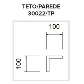 PERFIL SOBREPOR PARA FITA LED GARBO JUNÇÃO "L" PAREDE/TETO 100X100MM | USINA 30022/TP