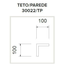 PERFIL SOBREPOR PARA FITA LED GARBO JUNÇÃO "L" PAREDE/TETO 100X100MM | USINA 30022/TP