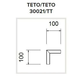 PERFIL SOBREPOR PARA FITA LED GARBO JUNÇÃO "L" TETO/TETO 100X100MM | USINA 30021/TT