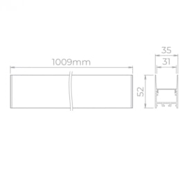 PERFIL SOBREPOR RECUADO LED ARCHI  28W 2700K 550LM 24V 1M | STELLA STH21973PTO/27 PERFIL SOBREPOR RECUADO LED ARCHI  28W 2700K 550LM 24V 1M | STELLA STH21973PTO/27