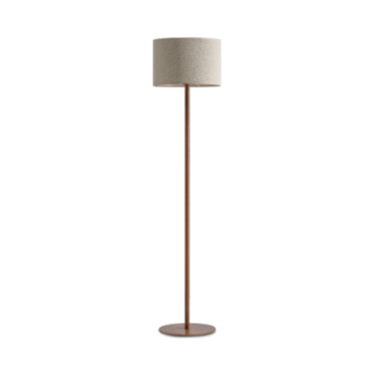 PISO COLUNA  ALUMÍNIO,TECIDO E ACRÍLICO 1X E27 12W 35X152,2CM CÚPULA LINHO BEGE | DIMLUX ML-198CLB