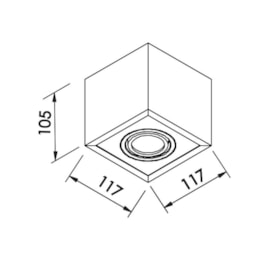 PLAFON BOX 1 AR70 LED 117X117X105MM | NEWLINE IN41141