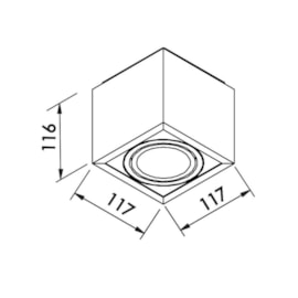 PLAFON BOX 1 PAR20 LED 117X117X105MM | NEWLINE IN40131