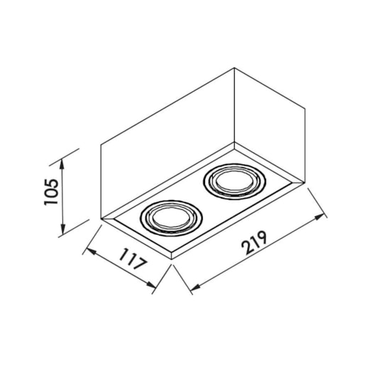 PLAFON BOX 2 AR70 LED 117X219X105MM | NEWLINE IN41142