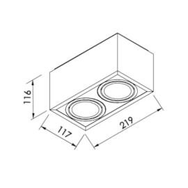 PLAFON BOX 2 PAR20LED 117X219X116MM | NEWLINE IN40132