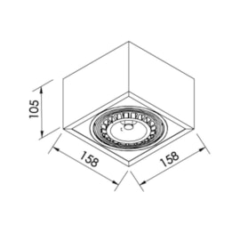 PLAFON BOX 2XAR111 LED 158X302X105MM | NEWLINE IN41152 PLAFON BOX 2XAR111 LED 158X302X105MM | NEWLINE IN41152