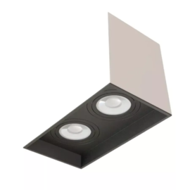 PLAFON BOX DUPLO MR16 BRANCO C/ RECUO PRETO | MOON 1060642 PLAFON BOX DUPLO MR16 BRANCO C/ RECUO PRETO | MOON 1060642