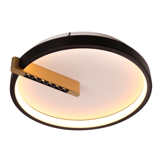 PLAFON BYTE REDONDO PRETO + DOURADO 385X75 LED 40W+6W 3000K 2990LM BIVOLT | USINA IMPORTS UI20121/40PTDR PLAFON BYTE REDONDO PRETO + DOURADO 385X75 LED 40W+6W 3000K 2990LM BIVOLT | USINA IMPORTS UI20121/40PTDR