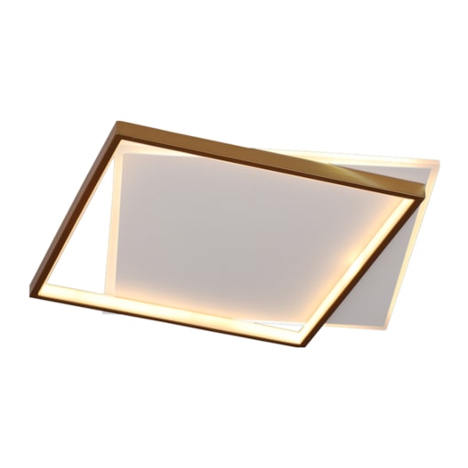 PLAFON CRUSH QUADRADO DUPLO 500X490X50 LED 50W 3000K 2742 LM BIVOLT CHAMPAGNE | USINA IMPORTS UI20030/50CP-M PLAFON CRUSH QUADRADO DUPLO 500X490X50 LED 50W 3000K 2742 LM BIVOLT CHAMPAGNE | USINA IMPORTS UI20030/50CP-M