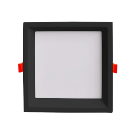 PLAFON DE EMBUTIR LOW FRAME 3000K 12W 12x12x2CM ALUMÍNIO PRETO | BELLA ILUMINAÇÃO DLD012QB