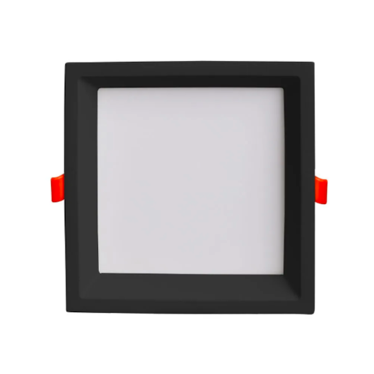 PLAFON DE EMBUTIR LOW FRAME 3000K 12W 12x12x2CM ALUMÍNIO PRETO | BELLA ILUMINAÇÃO DLD012QB