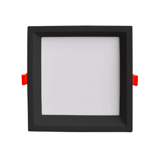 PLAFON DE EMBUTIR LOW FRAME 4000K 24W 22,5x22,5x2CM ALUMÍNIO PRETO | BELLA ILUMINAÇÃO DLD024NB