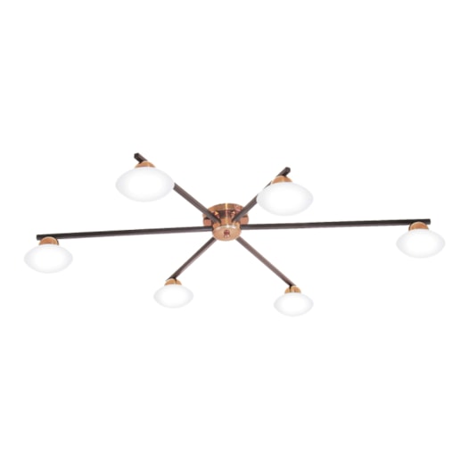 PLAFON DE SOBREPOR 6XG9 110X70X17CM METAL E VIDRO | OLD ARTISAN PLF-5324/A PLAFON DE SOBREPOR 6XG9 110X70X17CM METAL E VIDRO | OLD ARTISAN PLF-5324/A