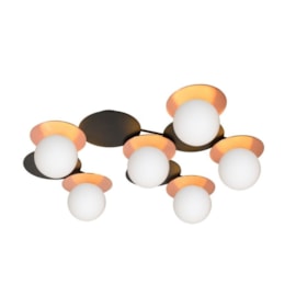 PLAFON DE SOBREPOR BIENE C/ GLOBO 6XG9 COBRE E PRETO | STUDIOLUCE PL1405CO PLAFON DE SOBREPOR BIENE C/ GLOBO 6XG9 COBRE E PRETO | STUDIOLUCE PL1405CO