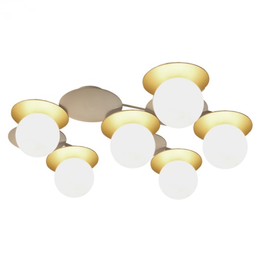 PLAFON DE SOBREPOR BIENE DOURADO E NUDE | STUDIOLUCE PL1405NFDO PLAFON DE SOBREPOR BIENE DOURADO E NUDE | STUDIOLUCE PL1405NFDO