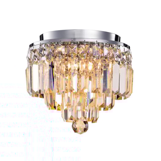 PLAFON DE SOBREPOR CERCEIS REDONDO Ø25X21,5CM CRISTAL E METAL CHAMPANHE E CROMADO | SKYLIGHT SKY-3021CH PLAFON DE SOBREPOR CERCEIS REDONDO Ø25X21,5CM CRISTAL E METAL CHAMPANHE E CROMADO | SKYLIGHT SKY-3021CH