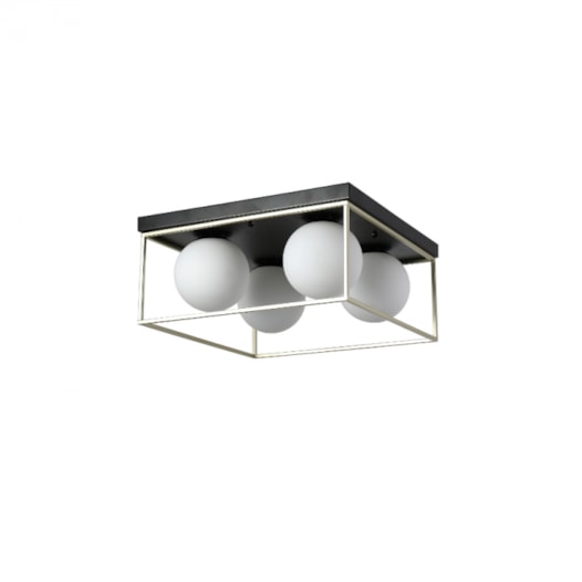PLAFON DE SOBREPOR CUBO GLOBO QUADRADO CHAMPANHE E PRETO | NORDECOR 2254 PLAFON DE SOBREPOR CUBO GLOBO QUADRADO CHAMPANHE E PRETO | NORDECOR 2254