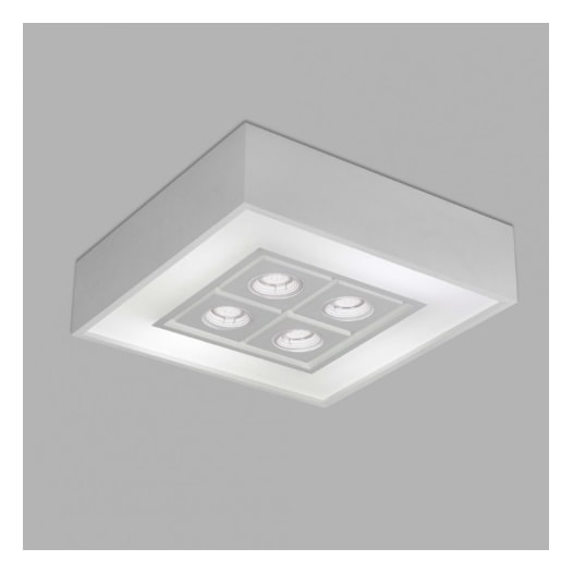 PLAFON DE SOBREPOR FOCUS QUADRADO 4 DICROICA MR16 60X60CM ALUMÍNIO E ACRÍLICO | USINA 4550/63 PLAFON DE SOBREPOR FOCUS QUADRADO 4 DICROICA MR16 60X60CM ALUMÍNIO E ACRÍLICO | USINA 4550/63