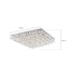 PLAFON DE SOBREPOR GRAPE QUADRADO 45X45X20CM CRISTAL E METAL CROMADO E TRANSPARENTE | SKYLIGHT SKY-3026TR