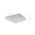 PLAFON DE SOBREPOR GRAPE QUADRADO 60X60X24CM CRISTAL E METAL CROMADO E TRANSPARENTE | SKYLIGHT SKY-3060TR