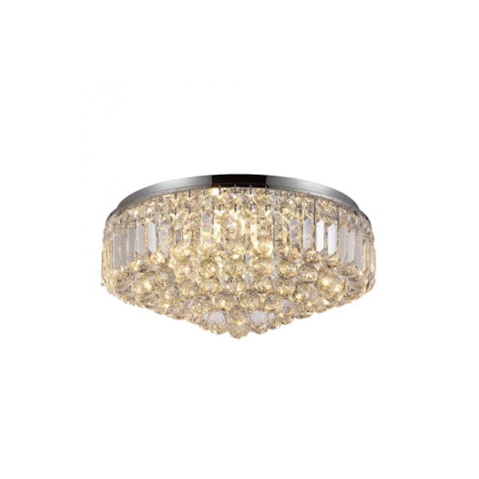 PLAFON DE SOBREPOR KRI METAL E CRISTAL CROMADO E TRANSPARENTE 9XG9 | BELLA ILUMINAÇÃO HU1104