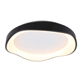 PLAFON DE SOBREPOR LED AMARÉ REDONDO 3000K 40W BIVOLT Ø42X10CM METAL E ACRÍLICO PRETO | USINA IMPORTS UI20180/40PT