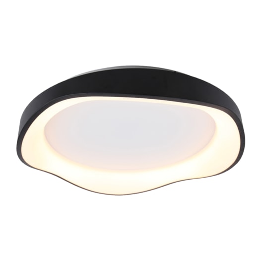 PLAFON DE SOBREPOR LED AMARÉ REDONDO 3000K 60W BIVOLT Ø62X10CM METAL E ACRÍLICO PRETO | USINA IMPORTS UI20180/60PT