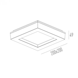 PLAFON DE SOBREPOR LED AURA MEGA QUADRADO BIVOLT 25W 3000K| INTERLIGHT 4264-W