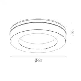 PLAFON DE SOBREPOR LED AURA MEGA REDONDO BRANCO 26W 3000K | INTERLIGHT 4256-W