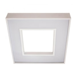 PLAFON DE SOBREPOR LED BELIZE QUADRADO DIREITA E INDIRETA 3000K 16,4W BIVOLT 27X27CM ALUMÍNIO E ACRÍLICO | USINA 19010/2 PLAFON DE SOBREPOR LED BELIZE QUADRADO DIREITA E INDIRETA 3000K 16,4W BIVOLT 27X27CM ALUMÍNIO E ACRÍLICO | USINA 19010/2