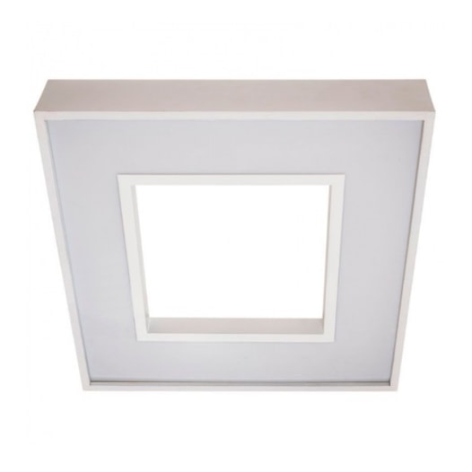 PLAFON DE SOBREPOR LED BELIZE QUADRADO DIREITA E INDIRETA 3000K 24,4W BIVOLT 36X36CM ALUMÍNIO E ACRÍLICO | USINA 19010/3