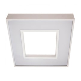 PLAFON DE SOBREPOR LED BELIZE QUADRADO DIREITA E INDIRETA 3000K 36,8W BIVOLT 48X48CM ALUMÍNIO E ACRÍLICO | USINA 19010/4