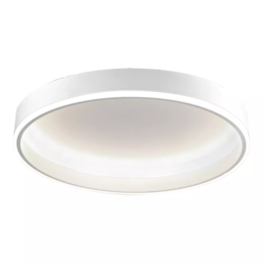 PLAFON DE SOBREPOR LED BELLO REDONDO 3000K 37W BIVOLT Ø40X6CM ALUMÍNIO E ABS BRANCO | SL ILUMINAÇÃO 2040-246