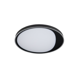 PLAFON DE SOBREPOR LED BENN REDONDO 3000K 29W BIVOLT Ø45X8CM POLICARBONATO PRETO | NORDECOR 2344