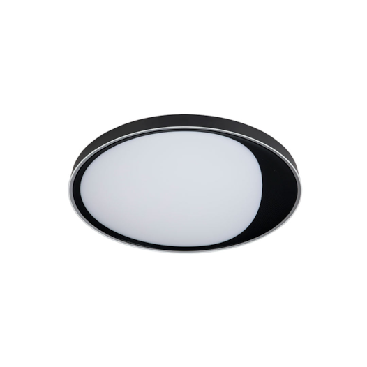 PLAFON DE SOBREPOR LED BENN REDONDO 3000K 35W BIVOLT Ø50X8CM POLICARBONATO PRETO | NORDECOR 2345