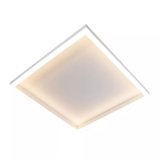 PLAFON DE SOBREPOR LED CADRE QUADRADO 3000K 28W BIVOLT 40X40CM ALUMÍNIO BRANCO | SL ILUMINAÇÃO 2089-390