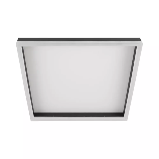 PLAFON DE SOBREPOR LED CADRE QUADRADO 3000K 28W BIVOLT 40X40CM ALUMÍNIO PRETO | SL ILUMINAÇÃO 2089-407