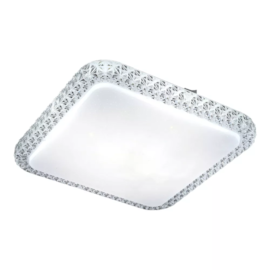 PLAFON DE SOBREPOR LED CRISTAL QUADRADO MULTITEMPERATURA 48W 33X33X6,5CM TRANSPARENTE | SL ILUMINAÇÃO 2011/33-352