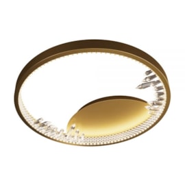 PLAFON DE SOBREPOR LED CRISTALLO 3000K 40W BIVOLT 40X6CM METAL E ACRÍLICO DOURADO FOSCO | +LUZ PL-186/40.40DF PLAFON DE SOBREPOR LED CRISTALLO 3000K 40W BIVOLT 40X6CM METAL E ACRÍLICO DOURADO FOSCO | +LUZ PL-186/40.40DF