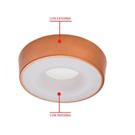 PLAFON DE SOBREPOR LED DÂNDI REDONDO DIREITA E INDIRETA 3000K 16,4W BIVOLT Ø34CM ALUMÍNIO E ACRÍLICO | USINA 19000/34LED