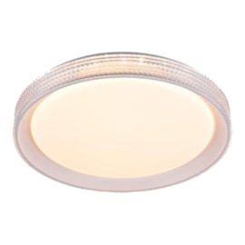 PLAFON DE SOBREPOR LED ELEGANCE REDONDO 3000K 36W BIVOLT Ø50X8CM METAL E ACRÍLICO BRANCO | USINA IMPORTS UI20305/50BT